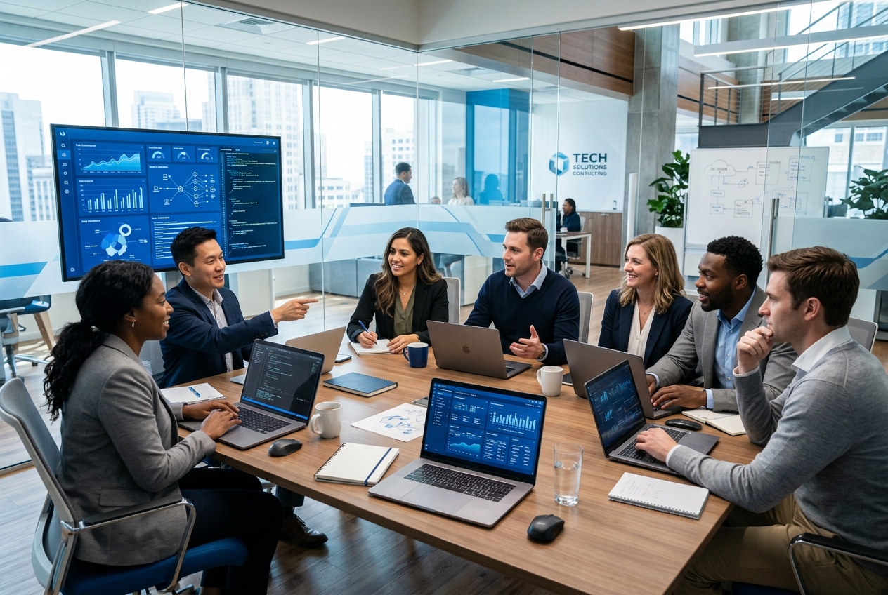 Tanar Vertex IT Solutions team collaborating